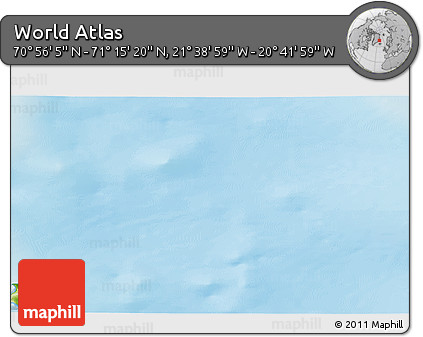 Physical 3D Map of the Area around 71° 5' 42" N, 21° 10' 29" W