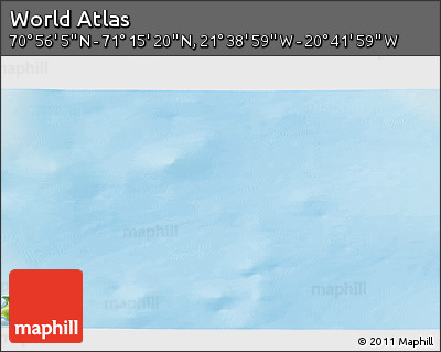 Physical 3D Map of the Area around 71° 5' 42" N, 21° 10' 29" W