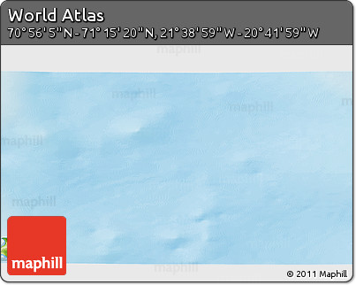 Physical 3D Map of the Area around 71° 5' 42" N, 21° 10' 29" W