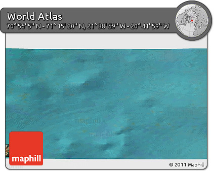 Satellite 3D Map of the Area around 71° 5' 42" N, 21° 10' 29" W