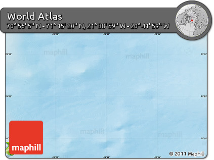 Physical Map of the Area around 71° 5' 42" N, 21° 10' 29" W