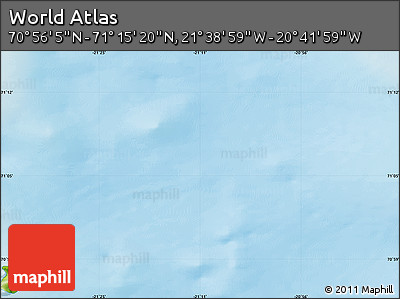 Physical Map of the Area around 71° 5' 42" N, 21° 10' 29" W