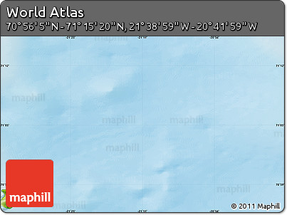 Physical Map of the Area around 71° 5' 42" N, 21° 10' 29" W