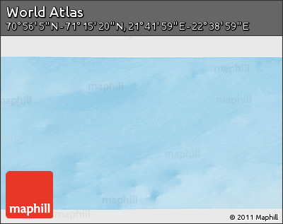 Shaded Relief 3D Map of the Area around 71° 5' 42" N, 22° 10' 29" E