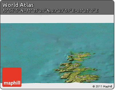 Satellite 3D Map of the Area around 71° 5' 42" N, 23° 52' 30" E