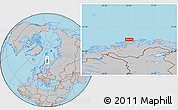 Gray Location Map of the area around 71° 5' 42" N, 23° 52' 30" E