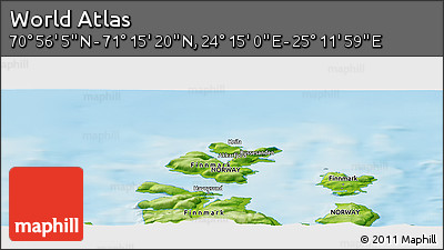 Physical Panoramic Map of the Area around 71° 5' 42" N, 24° 43' 30" E
