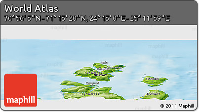 Physical Panoramic Map of the Area around 71° 5' 42" N, 24° 43' 30" E