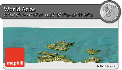 Satellite Panoramic Map of the Area around 71° 5' 42" N, 24° 43' 30" E