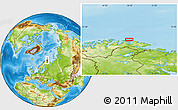 Physical Location Map of the area around 71° 5' 42" N, 28° 7' 30" E