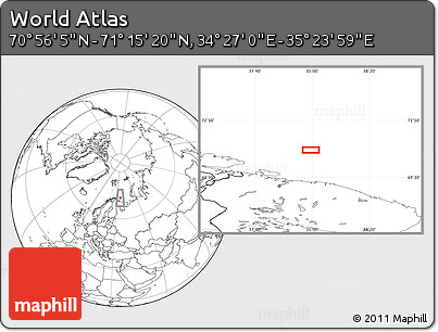 Blank Location Map of the Area around 71° 5' 42" N, 34° 55' 29" E