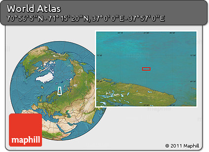Satellite Location Map of the Area around 71° 5' 42" N, 37° 28' 30" E