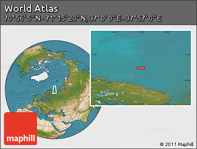 Satellite Location Map of the Area around 71° 5' 42" N, 37° 28' 30" E