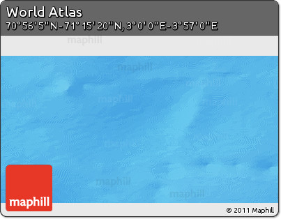Physical 3D Map of the Area around 71° 5' 42" N, 3° 28' 30" E