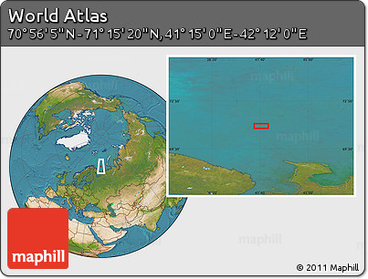 Satellite Location Map of the Area around 71° 5' 42" N, 41° 43' 30" E