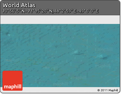Satellite 3D Map of the Area around 71° 5' 42" N, 48° 31' 29" E