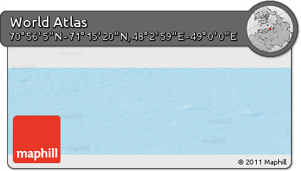 Physical Panoramic Map of the Area around 71° 5' 42" N, 48° 31' 29" E