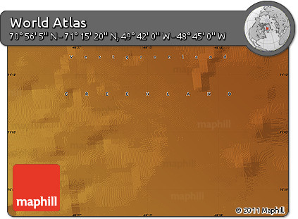 Physical Map of the Area around 71° 5' 42" N, 49° 13' 30" W