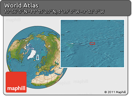 Satellite Location Map of the Area around 71°&nbsp;5'&nbsp;42"&nbsp;N,&nbsp;4°&nbsp;10'&nbsp;30"&nbsp;W