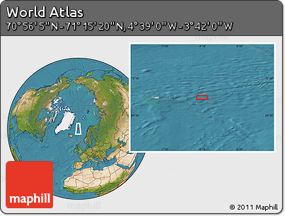 Satellite Location Map of the Area around 71°&nbsp;5'&nbsp;42"&nbsp;N,&nbsp;4°&nbsp;10'&nbsp;30"&nbsp;W