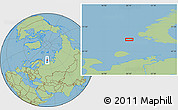 Savanna Style Location Map of the area around 71° 5' 42" N, 50° 13' 30" E