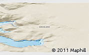 Shaded Relief 3D Map of the area around 71° 5' 42" N, 50° 55' 29" W