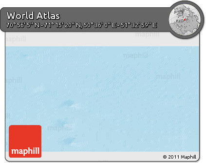 Physical 3D Map of the Area around 71° 5' 42" N, 51° 4' 30" E