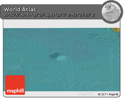 Satellite 3D Map of the Area around 71° 5' 42" N, 51° 55' 29" E