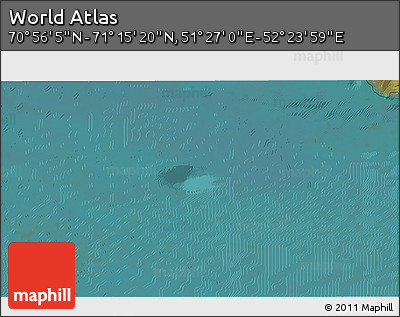 Satellite 3D Map of the Area around 71° 5' 42" N, 51° 55' 29" E