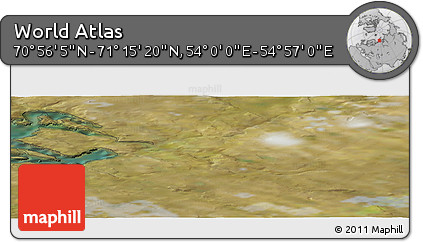 Satellite Panoramic Map of the Area around 71° 5' 42" N, 54° 28' 30" E
