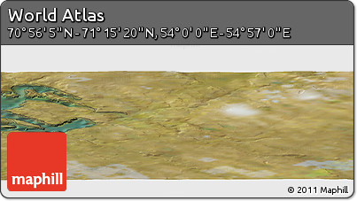 Satellite Panoramic Map of the Area around 71° 5' 42" N, 54° 28' 30" E