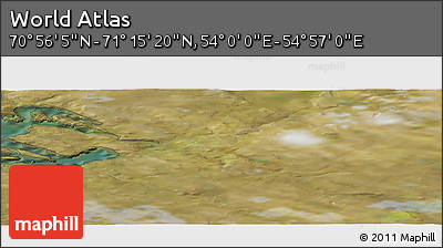 Satellite Panoramic Map of the Area around 71° 5' 42" N, 54° 28' 30" E