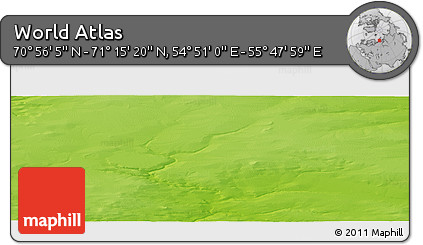 Physical Panoramic Map of the Area around 71° 5' 42" N, 55° 19' 30" E