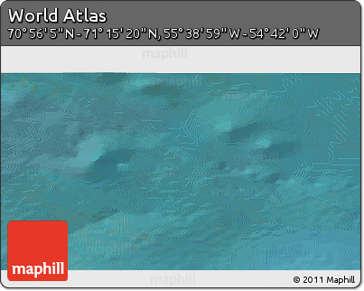 Satellite 3D Map of the Area around 71° 5' 42" N, 55° 10' 29" W