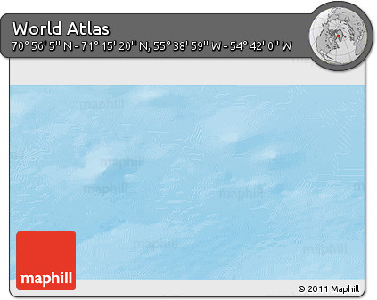Shaded Relief 3D Map of the Area around 71° 5' 42" N, 55° 10' 29" W