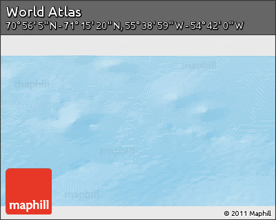 Shaded Relief 3D Map of the Area around 71° 5' 42" N, 55° 10' 29" W