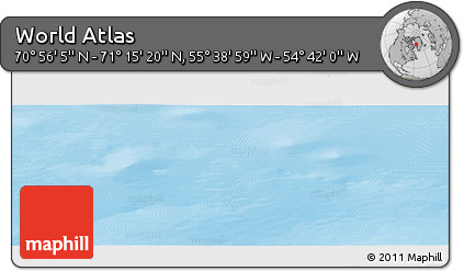 Physical Panoramic Map of the Area around 71° 5' 42" N, 55° 10' 29" W