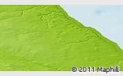 Physical 3D Map of the area around 71° 5' 42" N, 56° 10' 29" E
