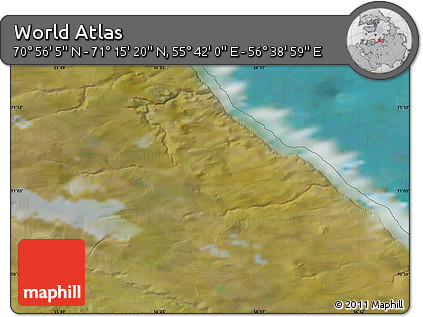 Satellite Map of the Area around 71° 5' 42" N, 56° 10' 29" E
