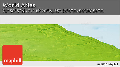 Physical Panoramic Map of the Area around 71° 5' 42" N, 56° 10' 29" E