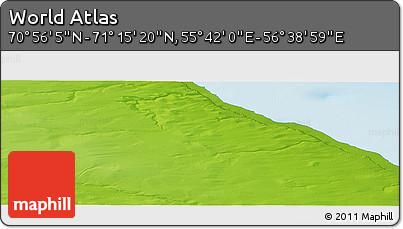 Physical Panoramic Map of the Area around 71° 5' 42" N, 56° 10' 29" E