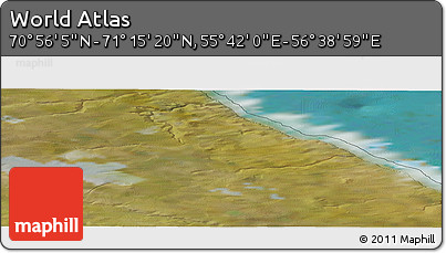 Satellite Panoramic Map of the Area around 71° 5' 42" N, 56° 10' 29" E