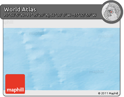 Physical 3D Map of the Area around 71° 5' 42" N, 56° 1' 29" W