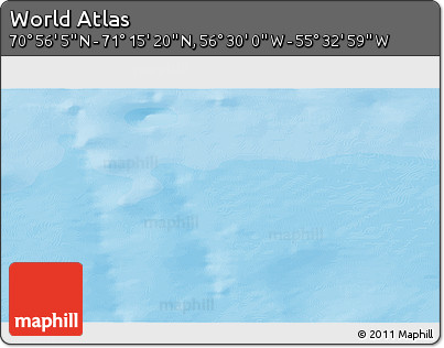 Political 3D Map of the Area around 71° 5' 42" N, 56° 1' 29" W
