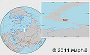 Gray Location Map of the area around 71° 5' 42" N, 57° 1' 29" E