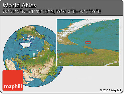 Satellite Location Map of the Area around 71° 5' 42" N, 59° 34' 30" E