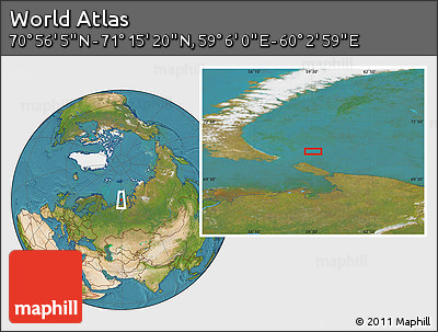 Satellite Location Map of the Area around 71° 5' 42" N, 59° 34' 30" E