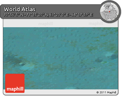 Satellite 3D Map of the Area around 71° 5' 42" N, 63° 49' 30" E