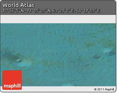 Satellite 3D Map of the Area around 71° 5' 42" N, 63° 49' 30" E