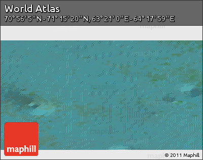Satellite 3D Map of the Area around 71° 5' 42" N, 63° 49' 30" E
